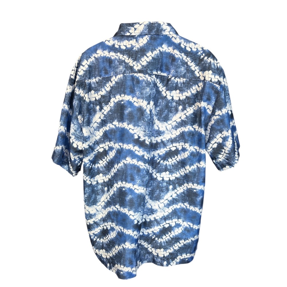 Trunks Surf & Swim Co Blue & White Short Sleeve Button Up Hawaiian Shirt, XXL - Picture 3 of 6